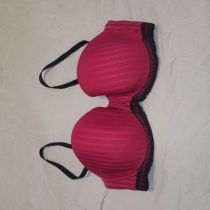 EUC - Adore Me Magenta Striped Pink Bra - Size 38D